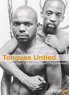 Tongues Untied box cover featured two shirtless Black men in an embrace