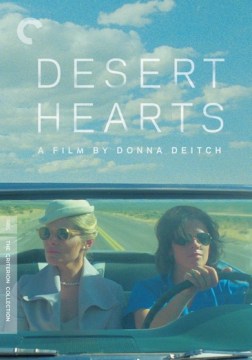 Desert Hearts box cover featuring two women behind the wheel of a convertible