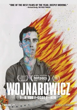 Wojnarowicz box cover featuring graphic of a man half aflame