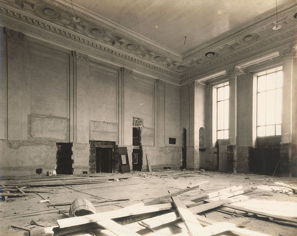 Construction in the West Special Reading Room of the Central Library of the Free Library of Philadelphia. now the Newspaper Room. June 18. 1926