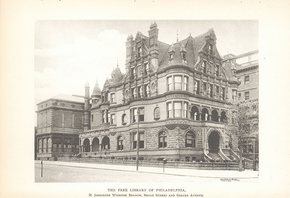 P.A.B. Widener mansion at Broad and Girard following conversion by Horace Trumbauer from home to library in 1899