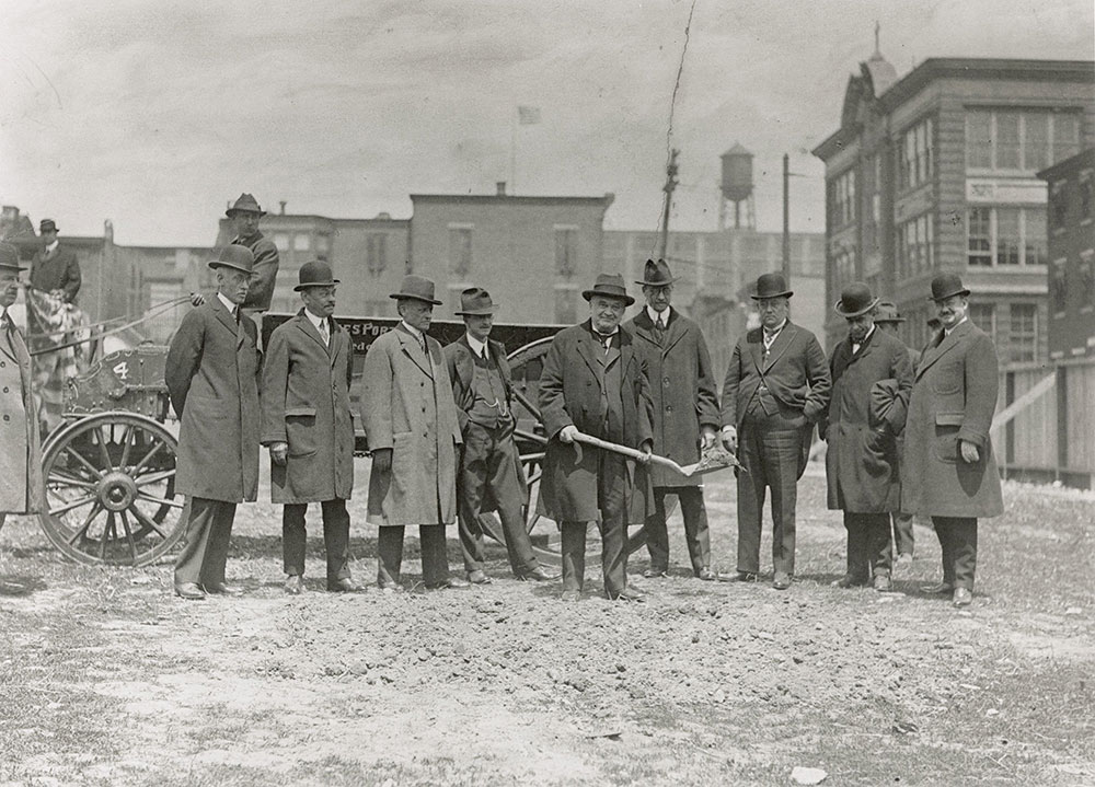 Groundbreaking ceremony for the Central Library of the Free Library of Philadelphia, May 12, 1917
