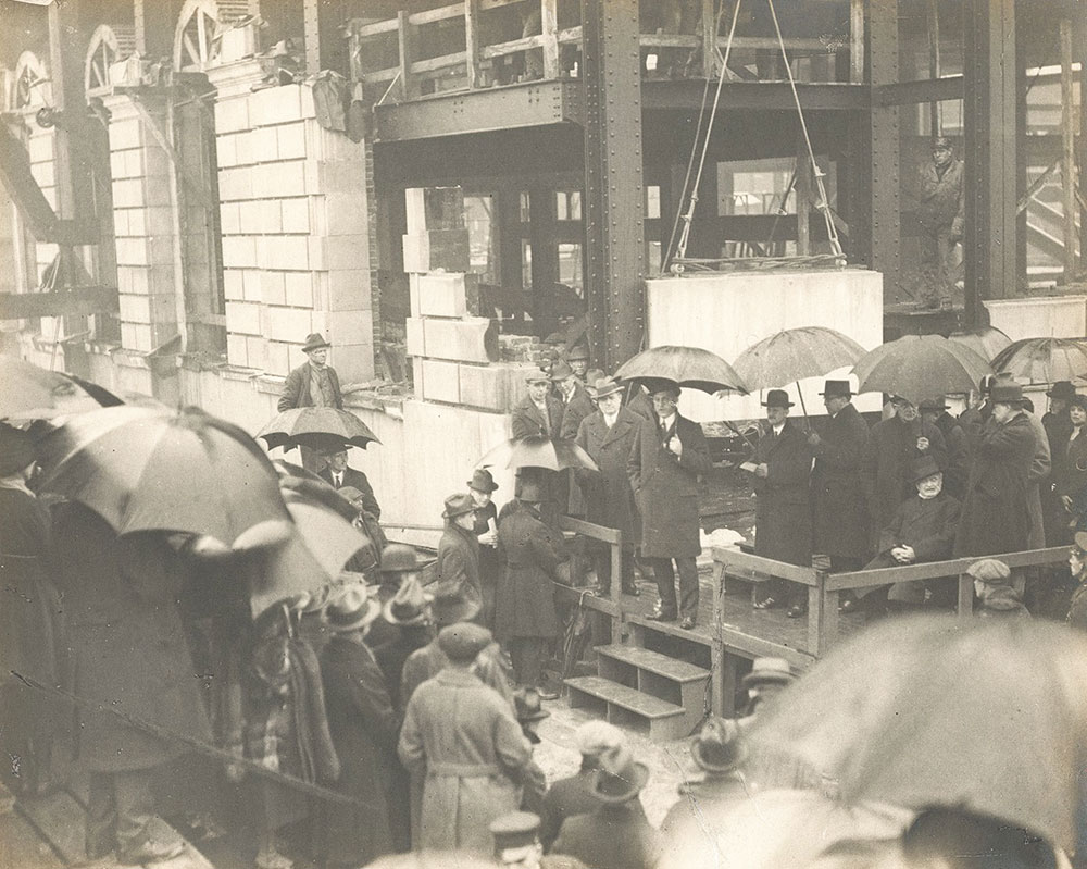 Cornerstone laying ceremony of the Central Library of the Free Library of Philadelphia, January 24, 1923