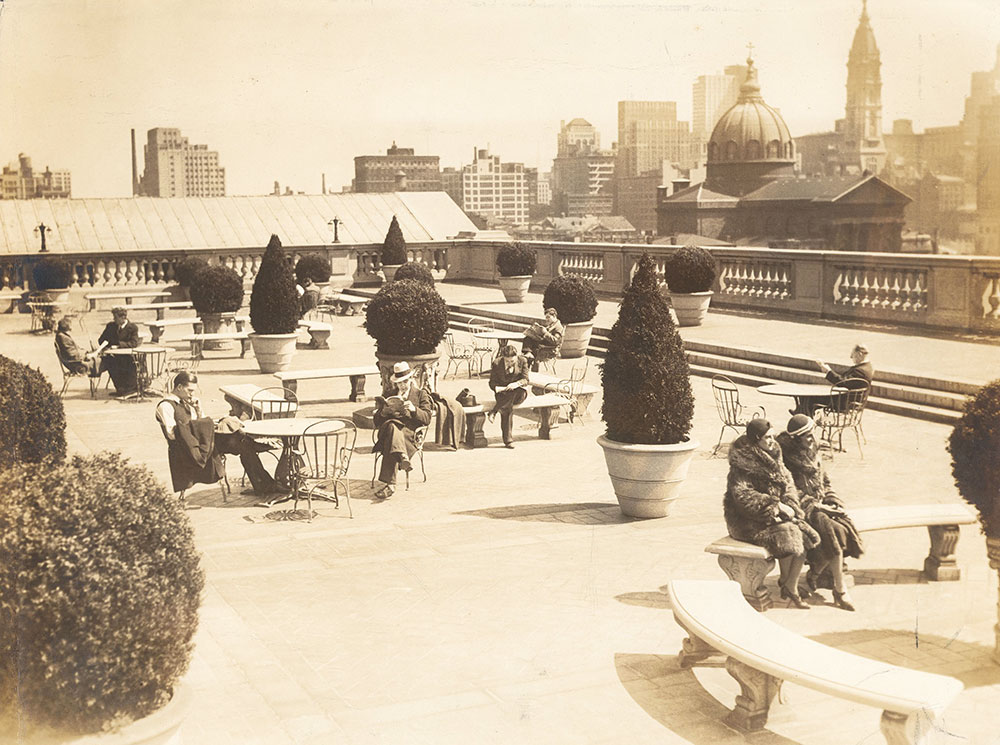 Central Library of the Free Library of Philadelphia rooftop terrace, April 1932