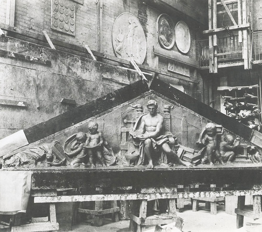 Model by John Donnelly for the west pediment sculptural group on the Central Library of the Free Library of Philadelphia, 1925