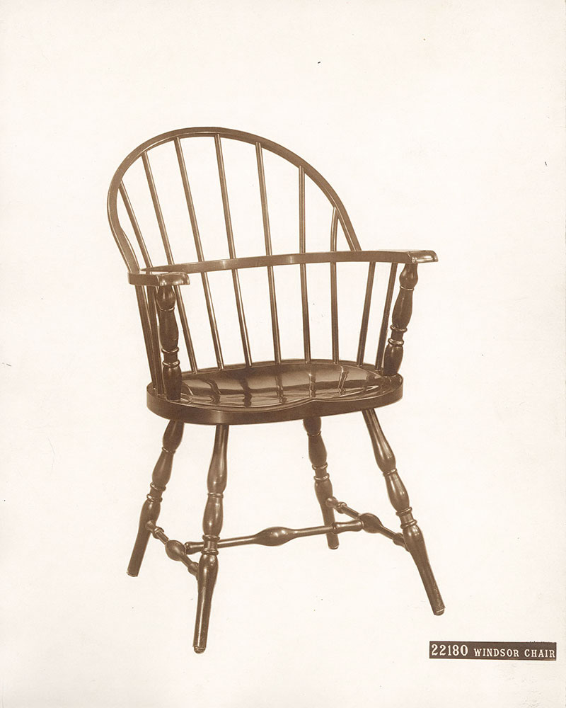 Art Metal Windsor chair designed for the Central Library of the Free Library of Philadelphia, c. 1926