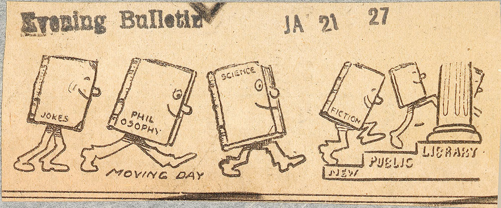 Moving day: cartoon, Evening bulletin, Jan. 21, 1927