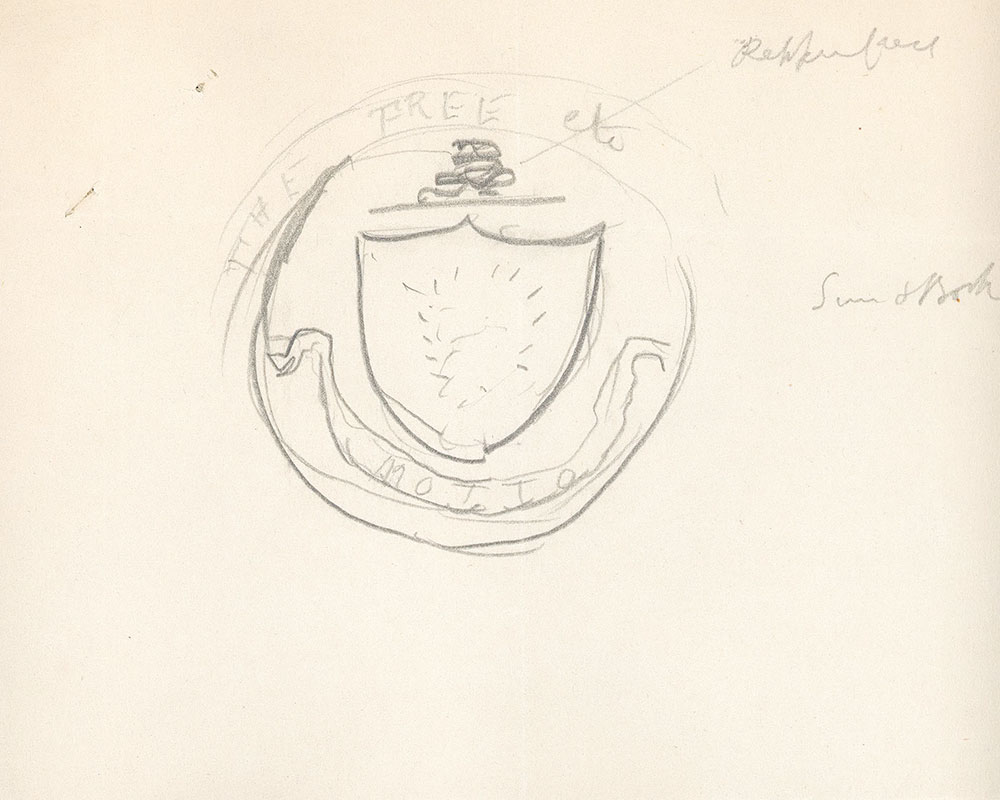 Sketch of the seal of the Free Library of Philadelphia