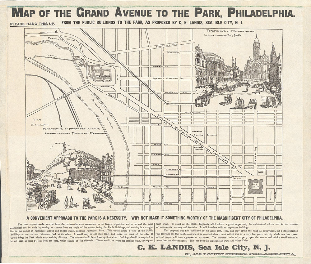 Map of the Grand Avenue to the Park, Philadelphia, 1884