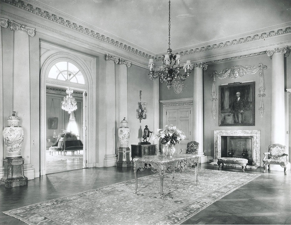 Main Entrance Hall of Whitemarsh Hall by Horace Trumbauer, residence for E.T. Stotesbury, Springfield, Pennsylvania, 1919
