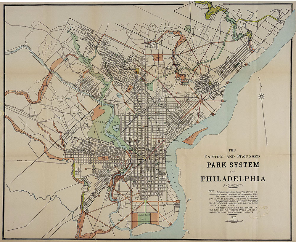 The Existing and proposed park system of Philadelphia and vicinity