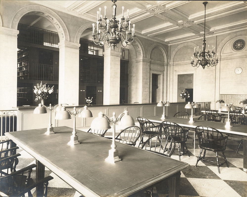 Public Documents Reference Room, now called the Government Publications Department of the Central Library of the Free Library of Philadelphia