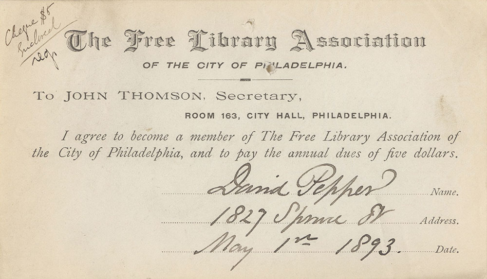 Library Card of David Pepper