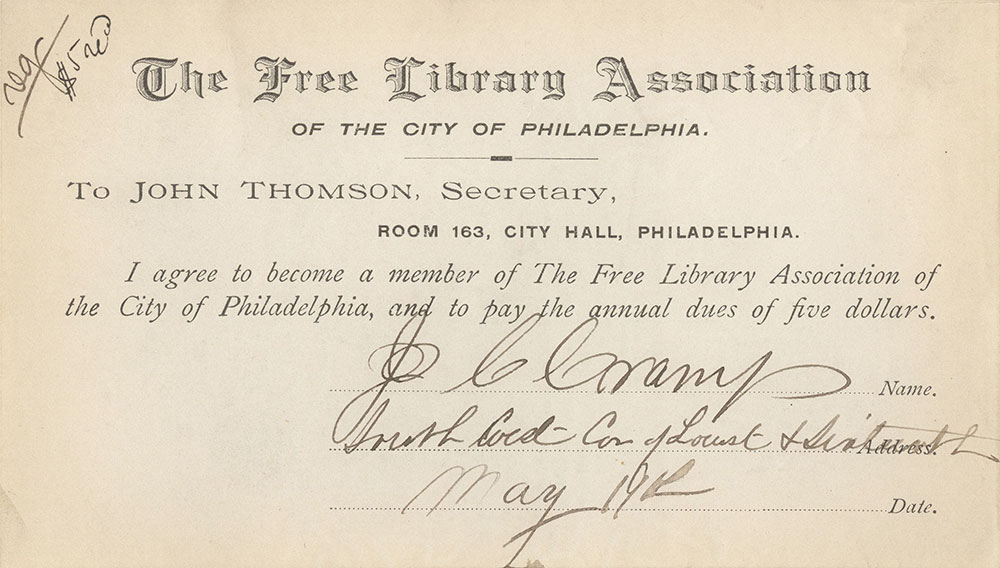 Library Card of J. C. Cramp