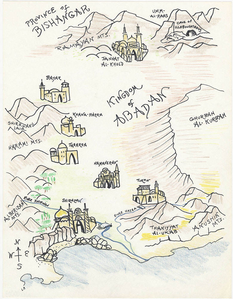 Map of Abadan for The First Two Lives of Lukas-Kasha