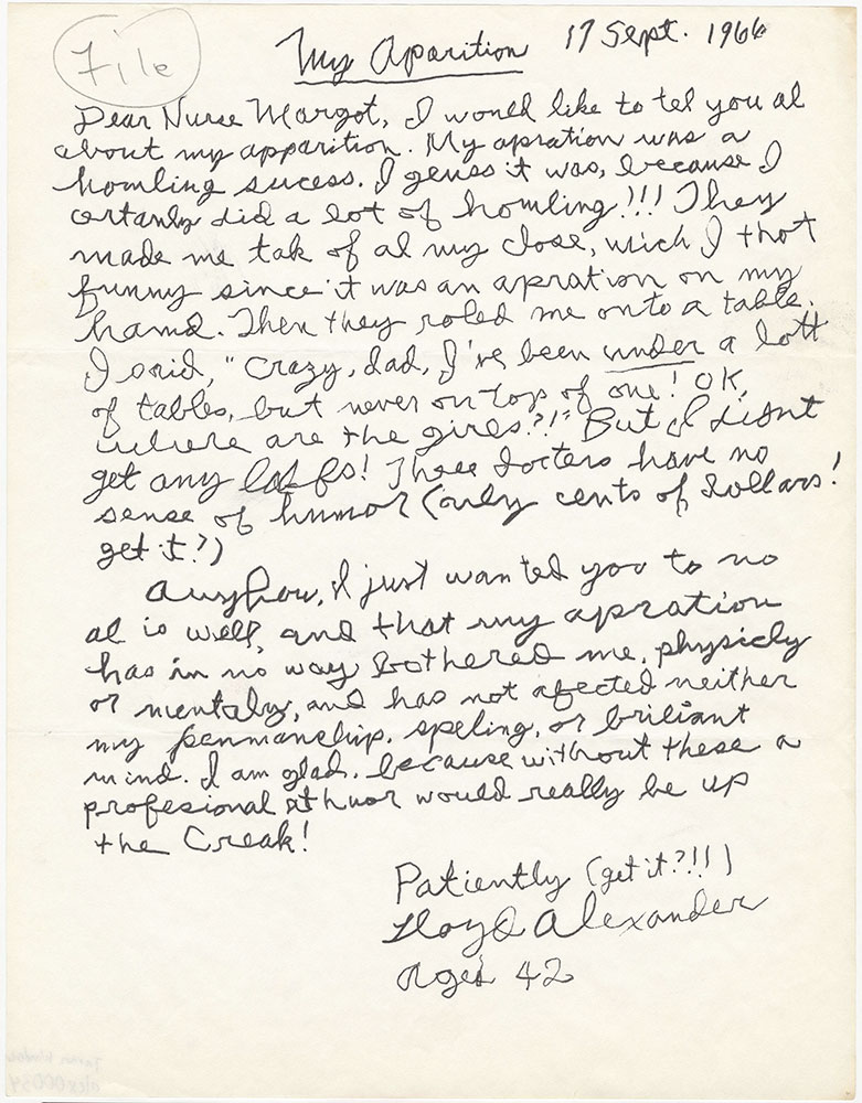 Letter to Ann Durell's cat, Margot