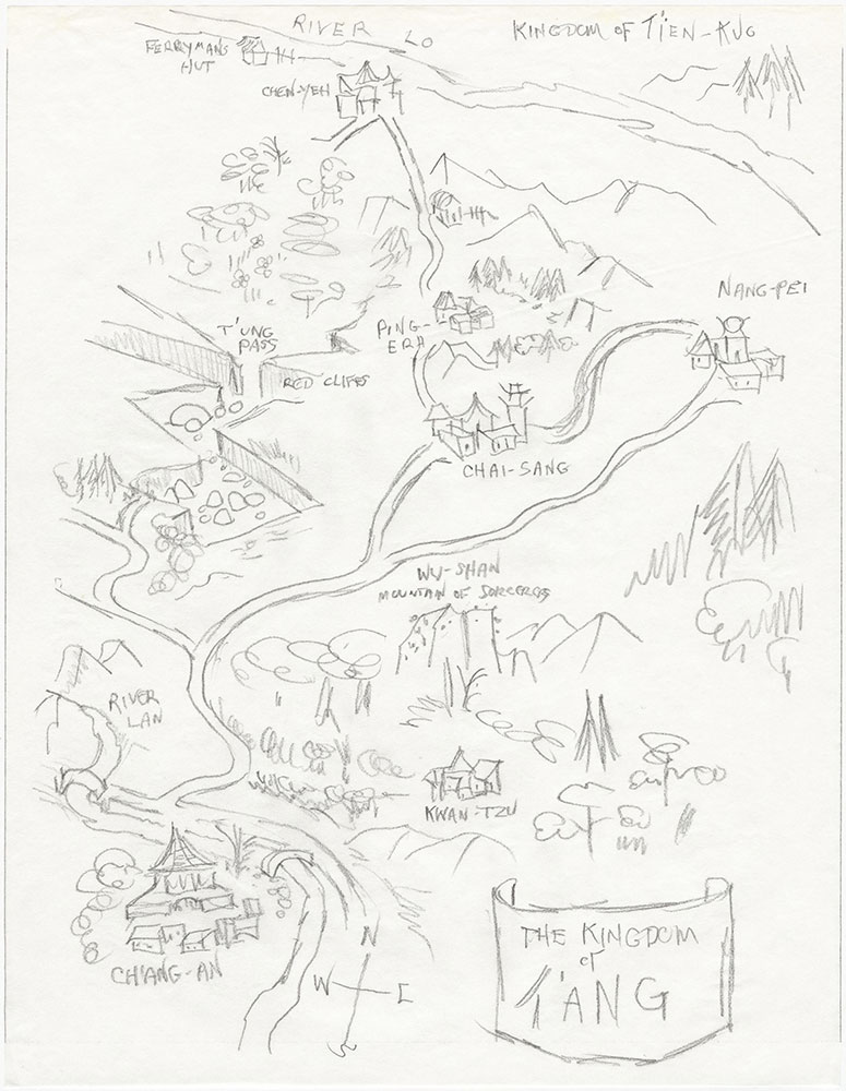 Latest version of map of Kingdom of T'ang, for The Remarkable Journey of Prince Jen