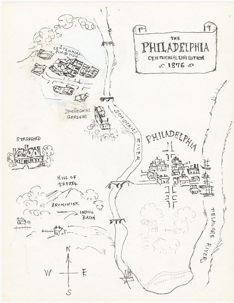 Earlier version of map of Philadelphia, for The Philadelphia Adventure