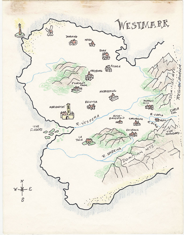 Later version of map of Westmark, for The Kestral