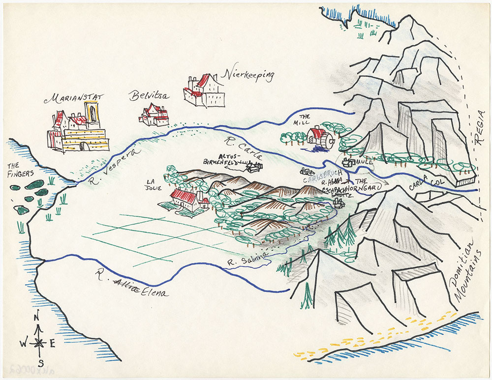 Intermediate version of close-up map of Westmark, for The Kestral