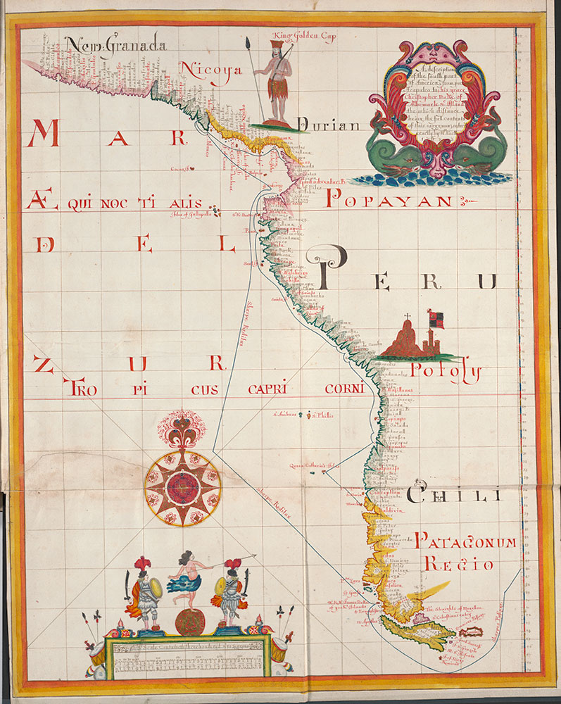 Waggoner of the South Seas, map of the Pacific coast