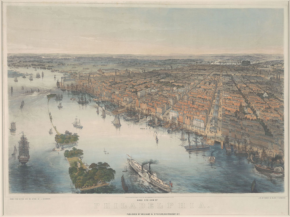 Bird's Eye View of Philadelphia Drawn from nature and on stone by J. Bachmann