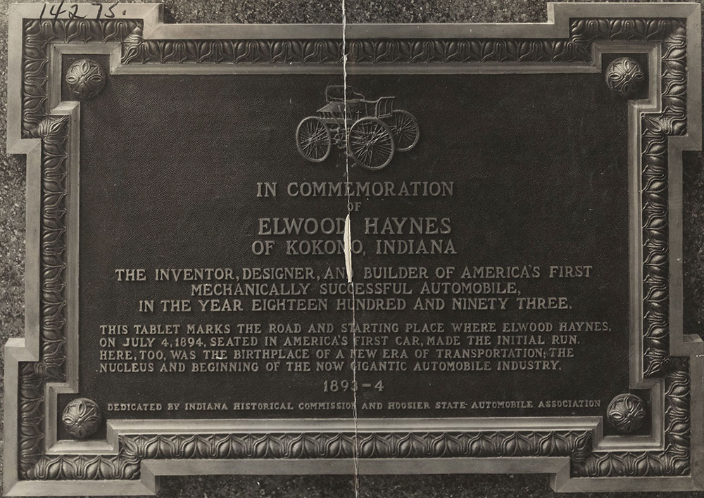 Elwood Haynes commemorative plaque