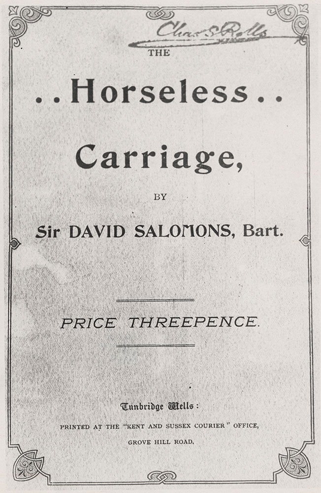 The Horseless Carriage - Signed by Charles S. Rolls