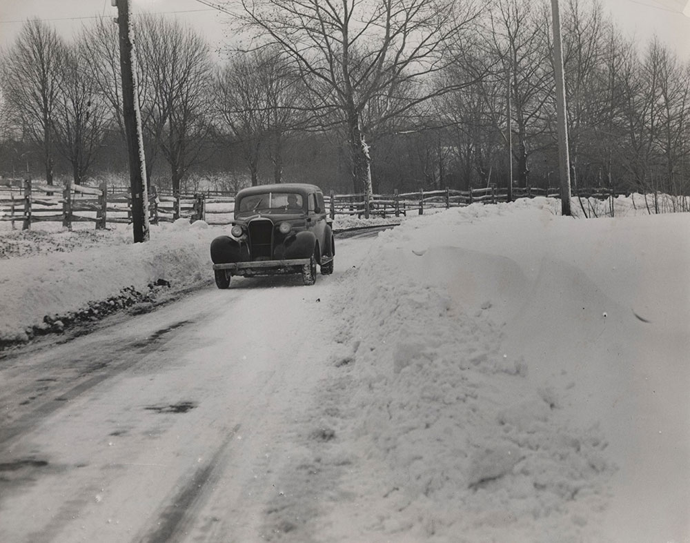 Chevrolet driving in snow