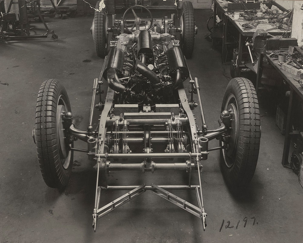 Front end view of Campbell's new speed record chassis