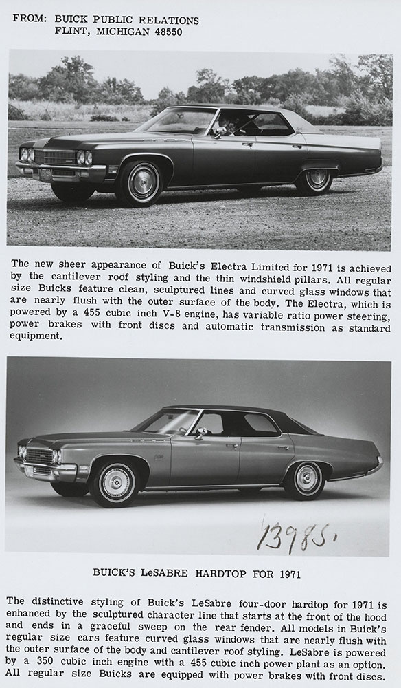 Buicks - Electra Ltd & LeSabre Hardtop - 1971