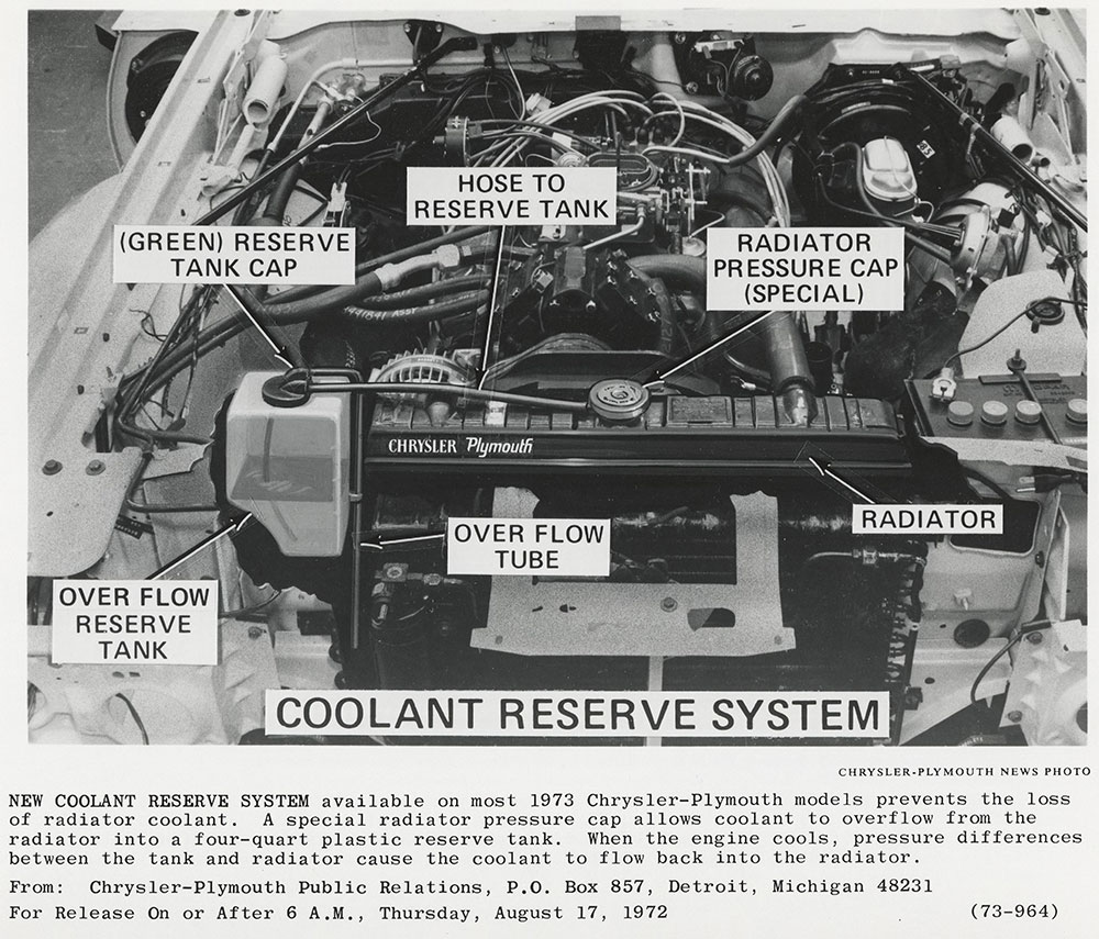 Chrysler-Plymouth New Coolant Reserve System