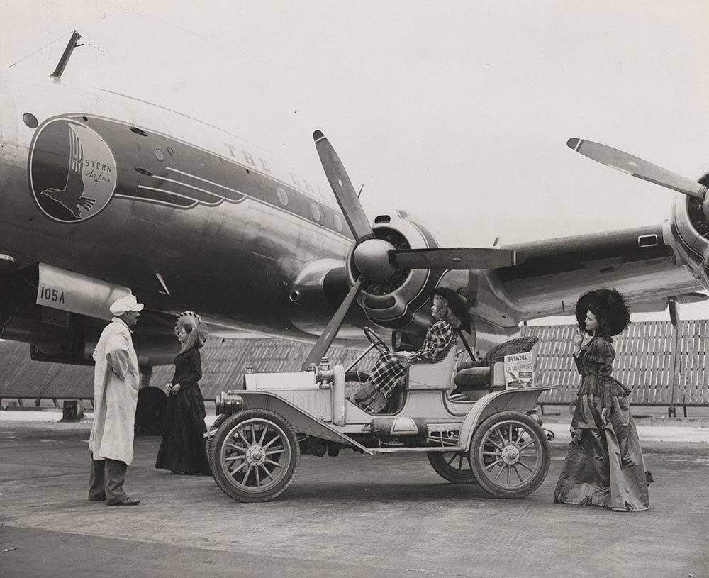 An Early Buick with Plane (Eastern Air Lines Lockheed Constellation)