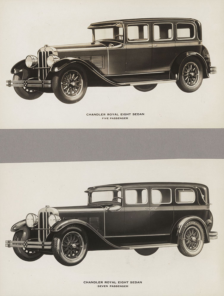 Chandler - 1928 Royal Eight Sedan: 5 passenger (top) & 7 passenger (bottom)