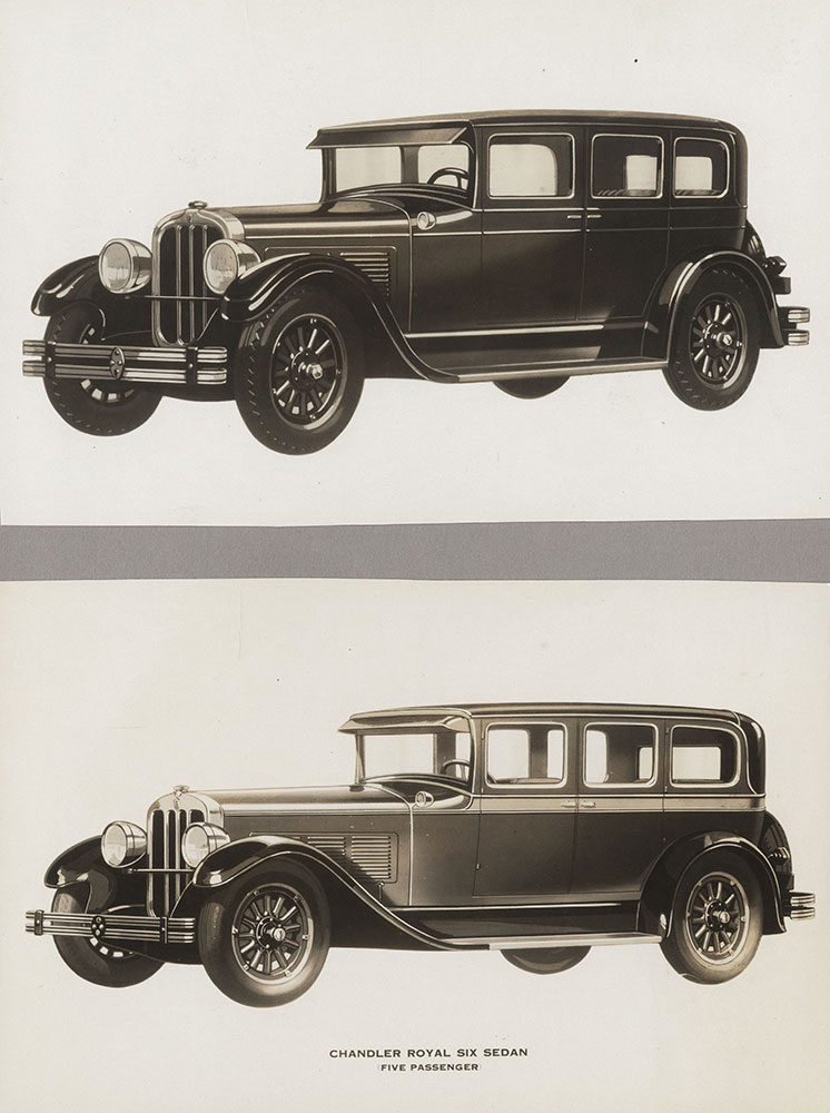 Chandler - 1928 Special Six Invincible Sedan Series 131 (top) & Royal Six Sedan 5 passengers (bottom)