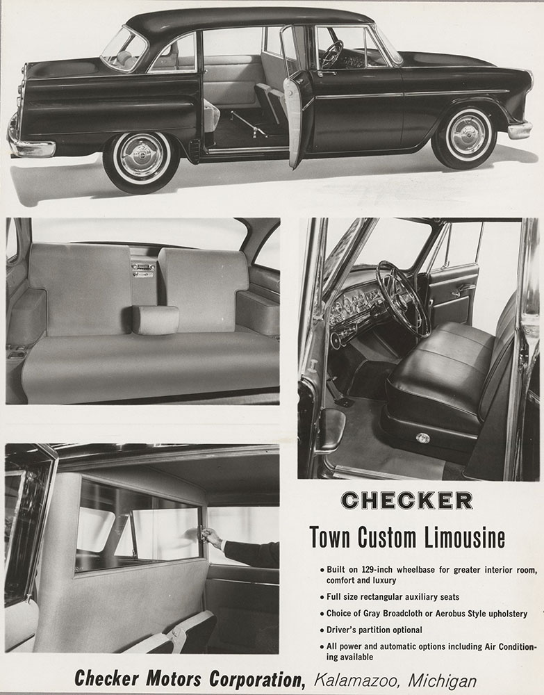 Checker - 1965 Town Custom Limousine, exterior and interior views