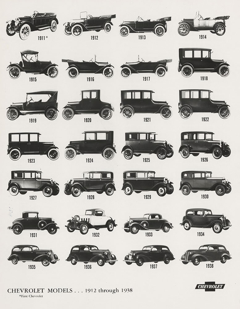 Chevrolet models 1912 through 1938