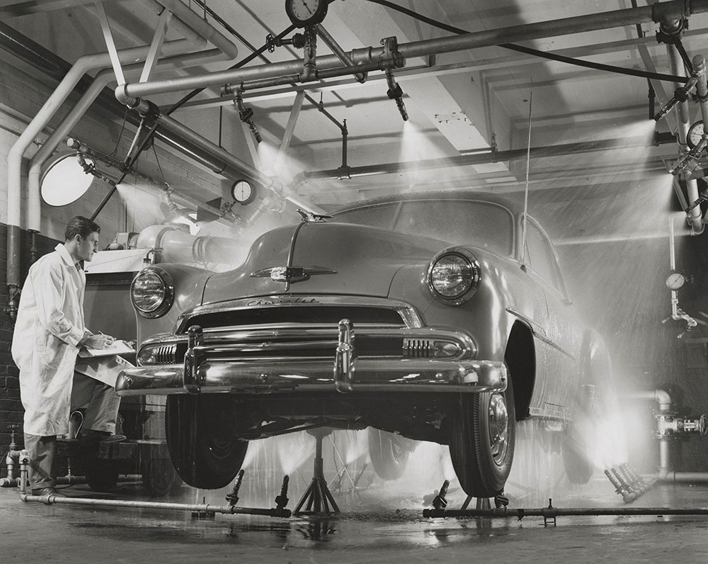 Chevrolet - 1951 - Fisher Body water spray test