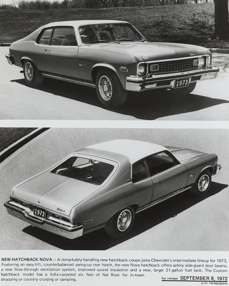 Chevrolet - 1973 - Nova hatchback (top) front (bottom) rear