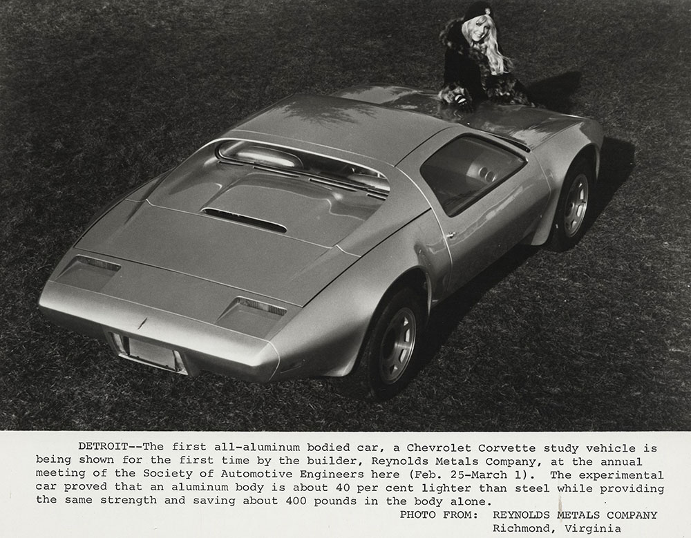 Chevrolet - 1974 - Corvette, all-aluminum body by Reynolds Metal Company: rear view