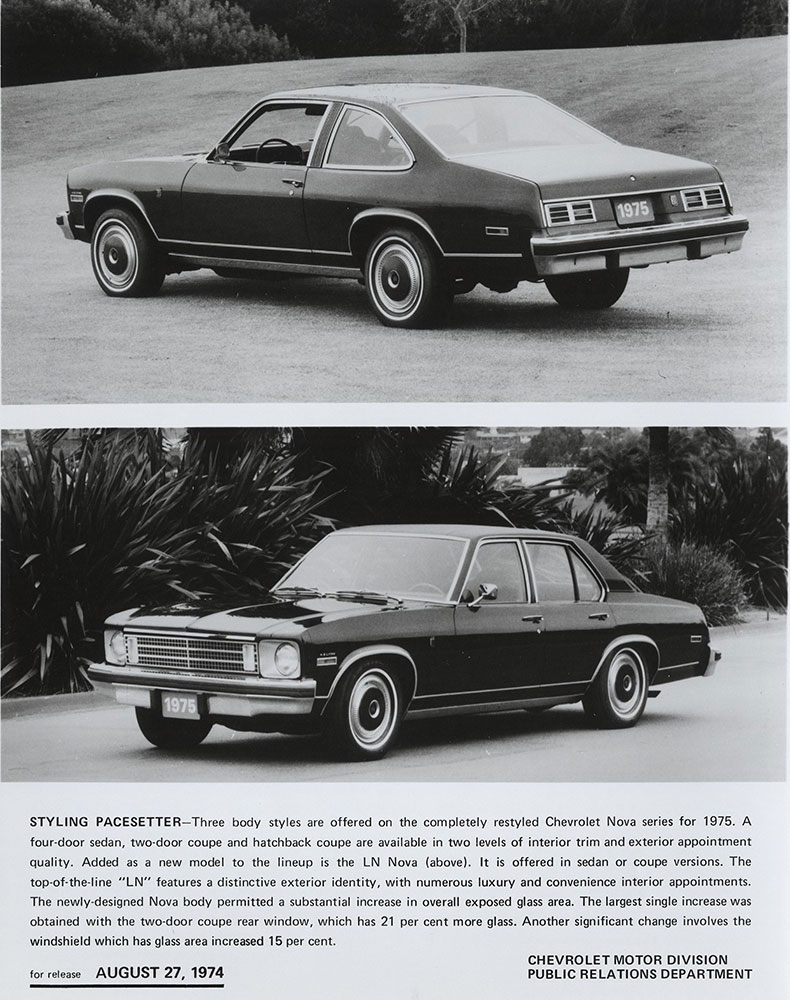 Chevrolet - 1975 - LN Nova (top) coupe (bottom) sedan