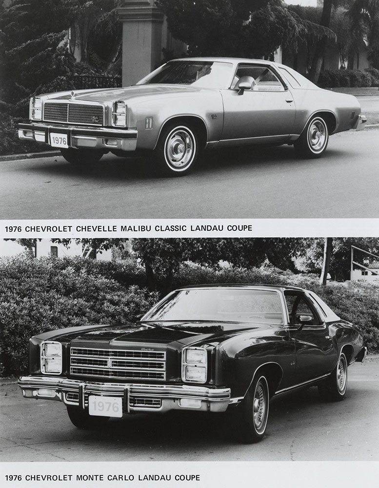 Chevrolet - 1976 - Chevelle Malibu Classic Landau Coupe (bottom) Monte Carlo Landau Coupe