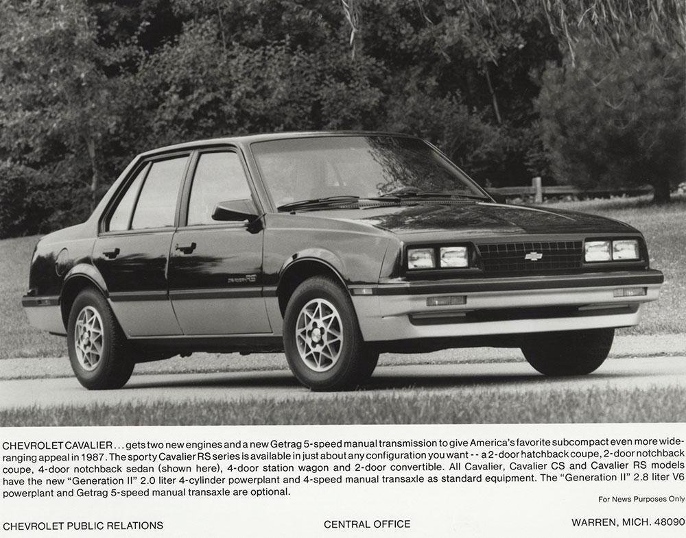 Chevrolet - 1987 Cavalier RS 4-door sedan