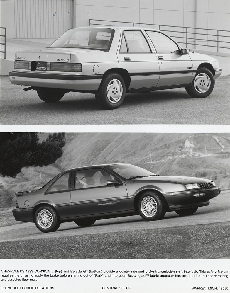 Chevrolet - 1993 - (top) Corsica LT sedan (bottom) Beretta GT coupe
