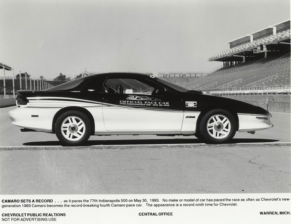 Chevrolet - 1993 - Camaro: Official Pace Car Indianapolis 500, May 30, 1993