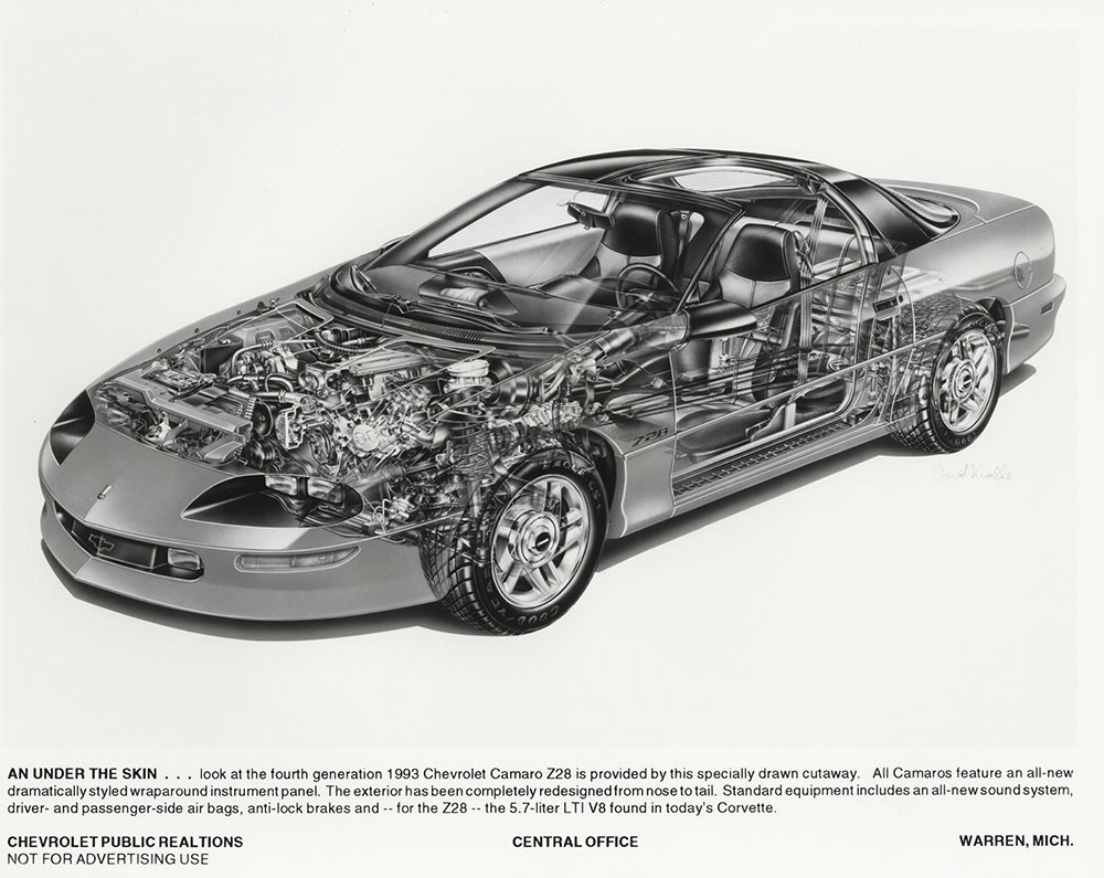 Chevrolet - 1993 - Camaro Z28 cutaway drawing