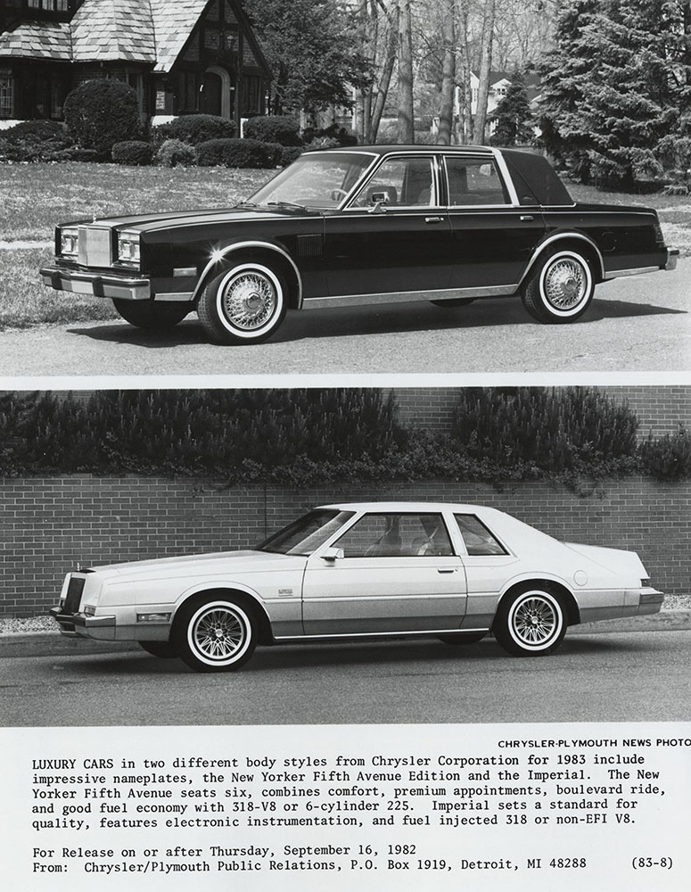 Chrysler New Yorker Fifth Avenue Edition (top);  The Imperial (bottom)