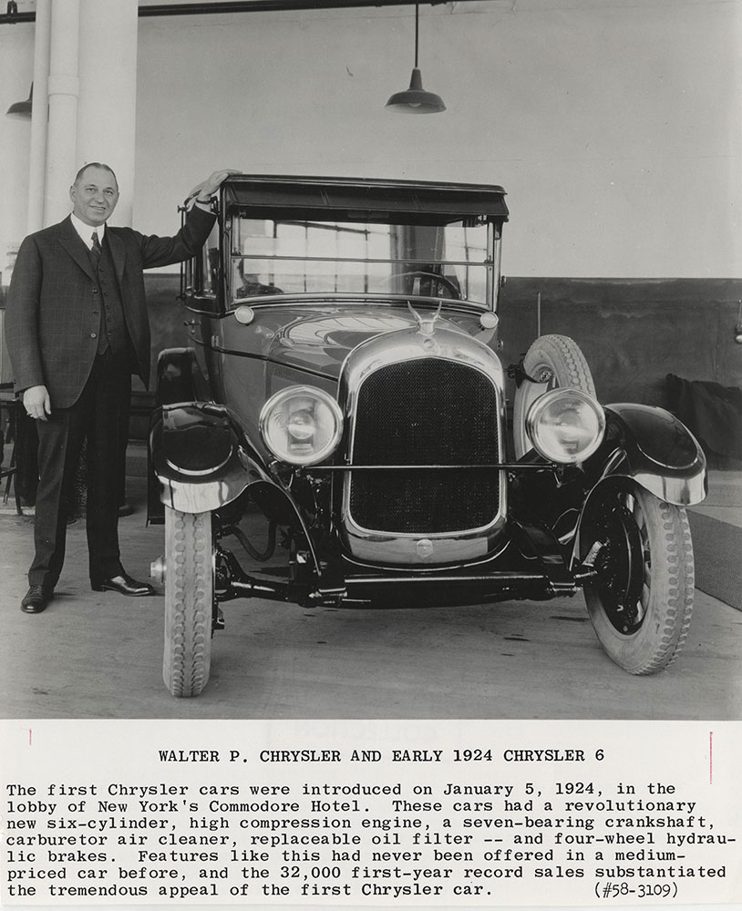 Walter P. Chrysler and early 1924 Chrysler 6.