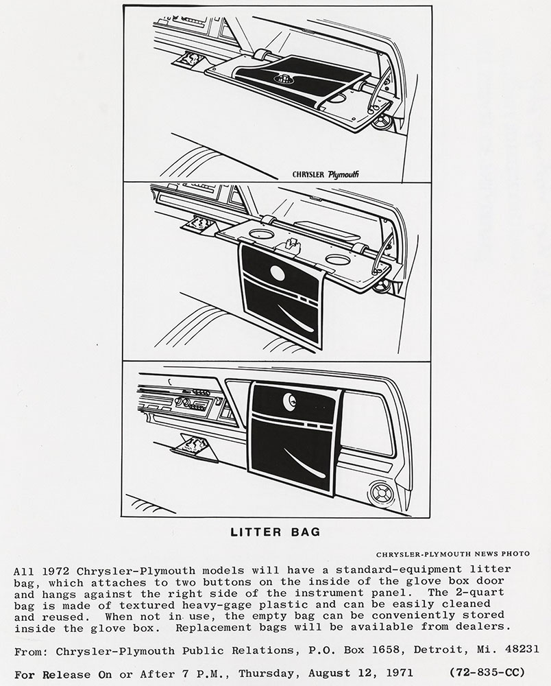 Chrysler - Litter Bag: 1972