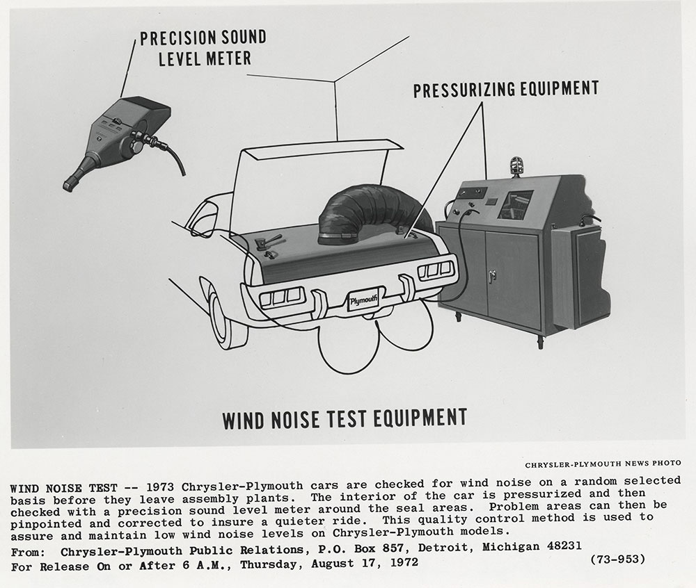 Chrysler - Wind noise test equipment